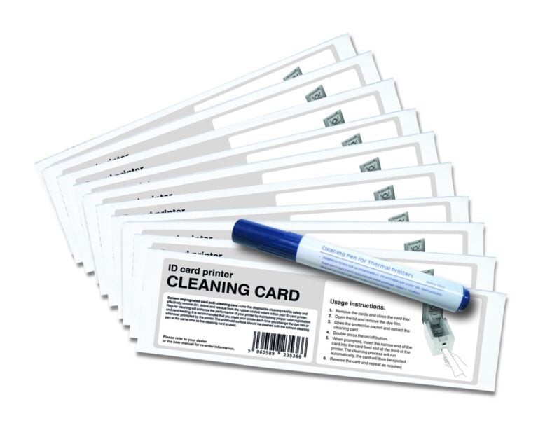 Magicard Pronto100 E9100 reinigingsset – 10 kaarten + 1 reinigingspen