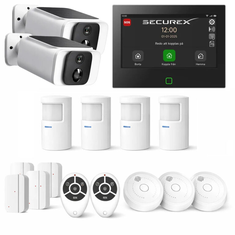 Pack caméra et alarme SecureX Connect Pro Villa Stor - Version suédoise