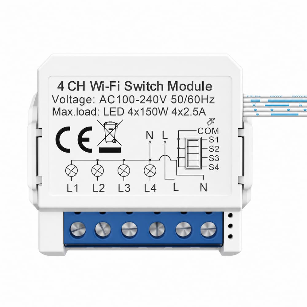 Stonehouse Smart WiFi Relä 4 Kanaler - Smart Brytare via App