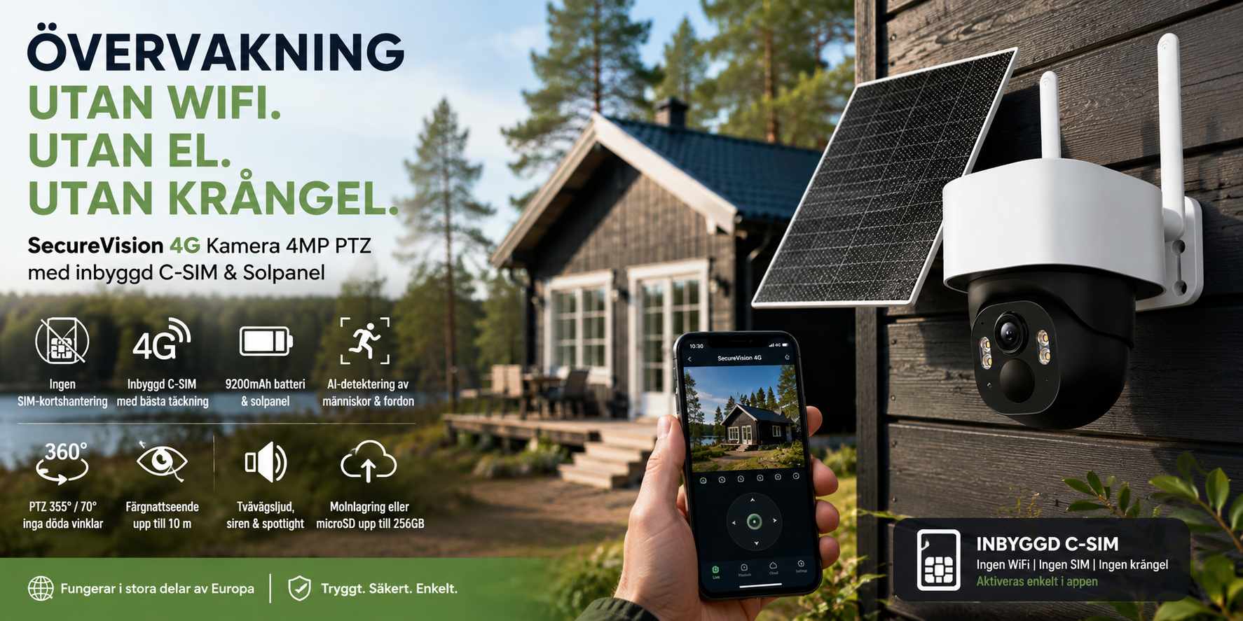 SecureVision 4G Kamera med solpanel
