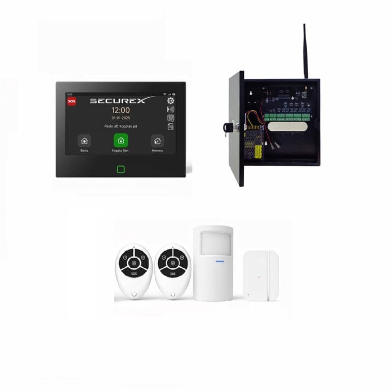 Alarme hybride SecureX Connect Pro – Version suédoise avec écran tactile, 4G, application et compatibilité avec les capteurs filaires existants