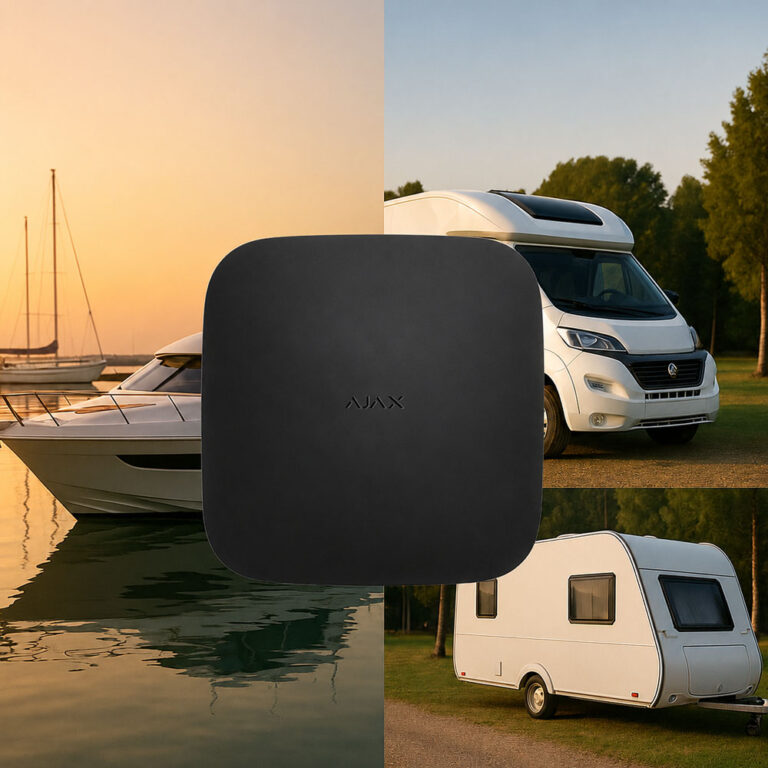 Ajax Hub2 Plus 12V – Centralenhet för Båt, Husbil & Husvagn (IP + WiFi + 4G Svart)
