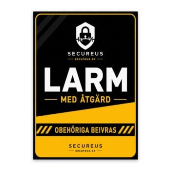 Larmskylt Secureus Warning A6, självhäftande aluminium