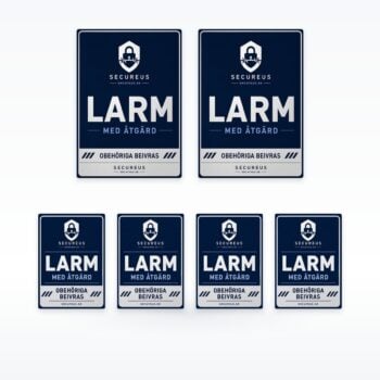 Larmdekalpaket Secureus Blå PET, 6-pack