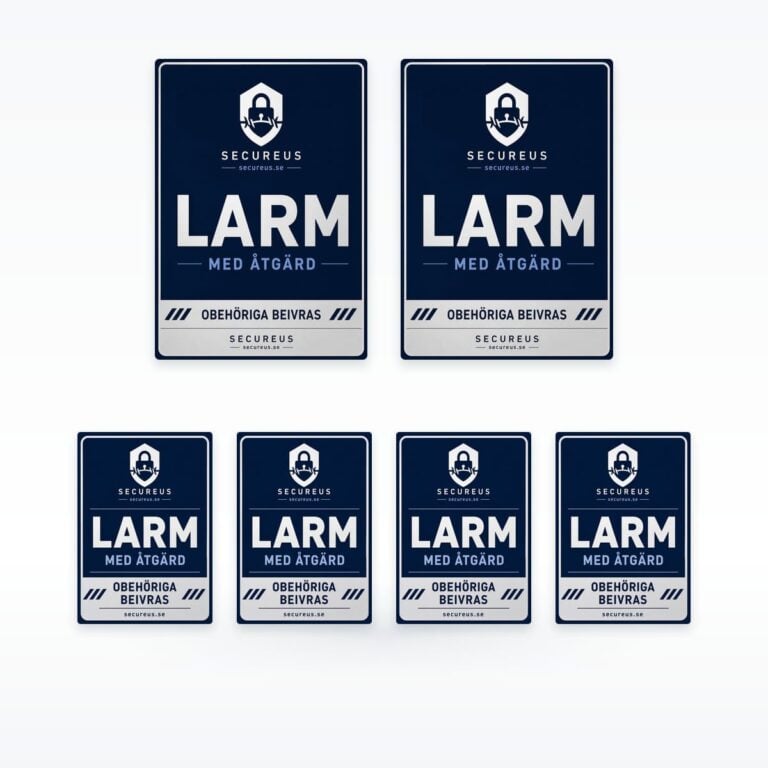 Larmdekalpaket Secureus Blå PET, 6-pack