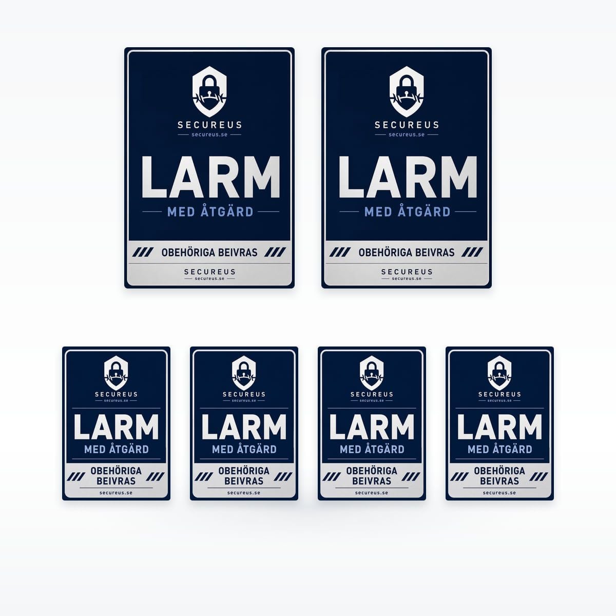 Larmdekalpaket Secureus Blå PET, 6-pack