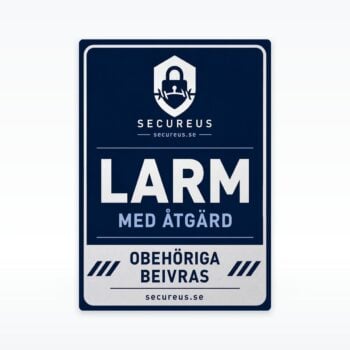 Larmdekal Secureus Blue | Sj&auml;lvh&auml;ftande PET Dekal<span> - </span>A8 &ndash; 52 &times; 74 mm
