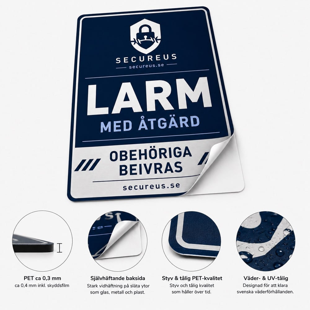 Larmdekalpaket Secureus Blå PET, 6-pack - Imagen 5