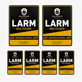 Larmdekaler Warning PET, 6-pack