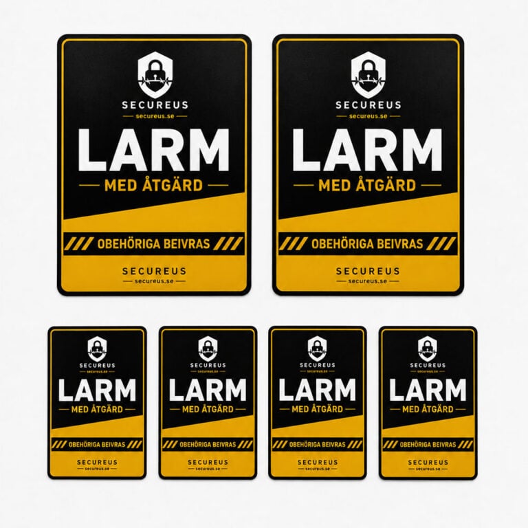 Larmdekaler Warning PET, 6-pack
