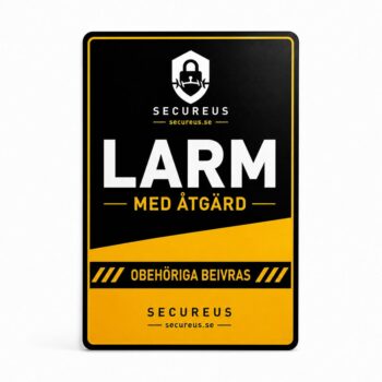 Larmdekal Secureus Warning | Självhäftande PET Dekal<span> - </span>A6 – 105 × 148 mm