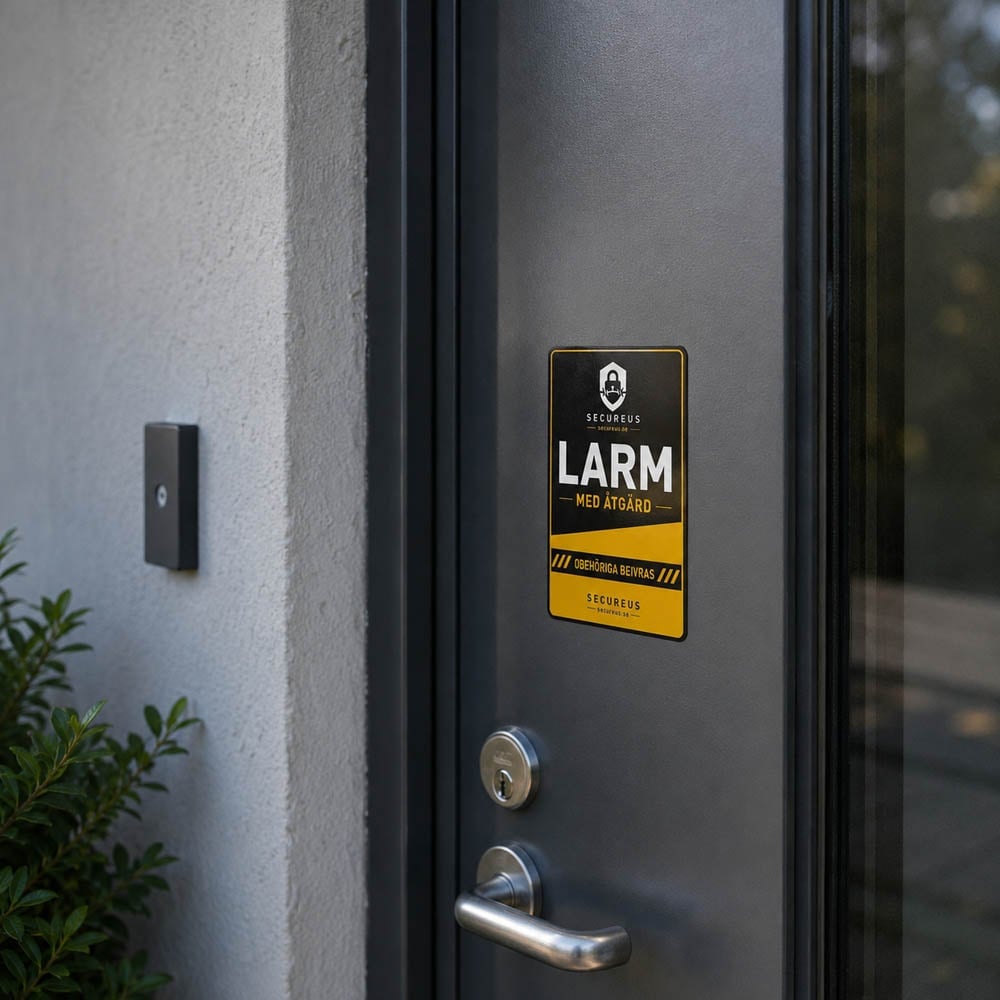 Larmdekal Secureus Warning | Självhäftande PET Dekal - Imagen 4