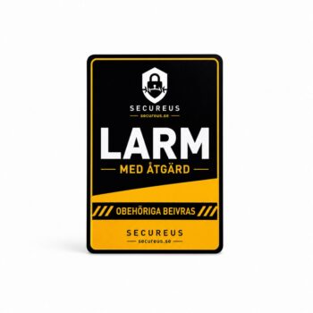 Larmdekal Secureus Warning | Självhäftande PET Dekal<span> - </span>A8 – 52 × 74 mm
