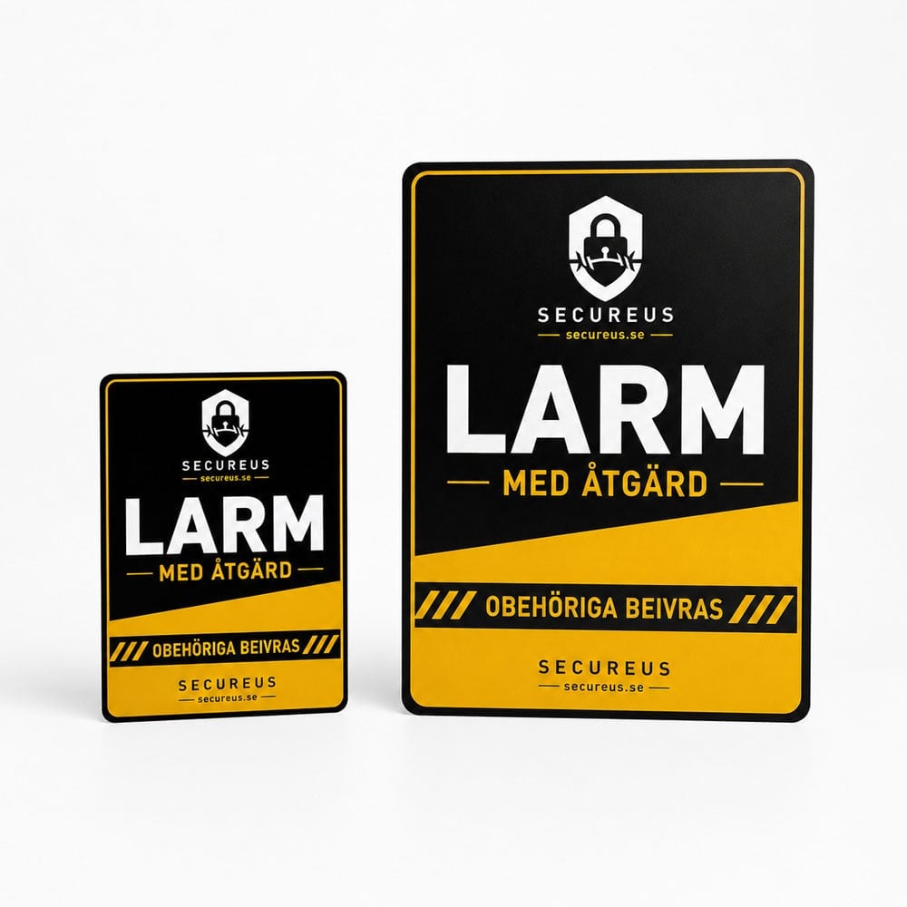 Larmdekal Secureus Warning | Självhäftande PET Dekal
