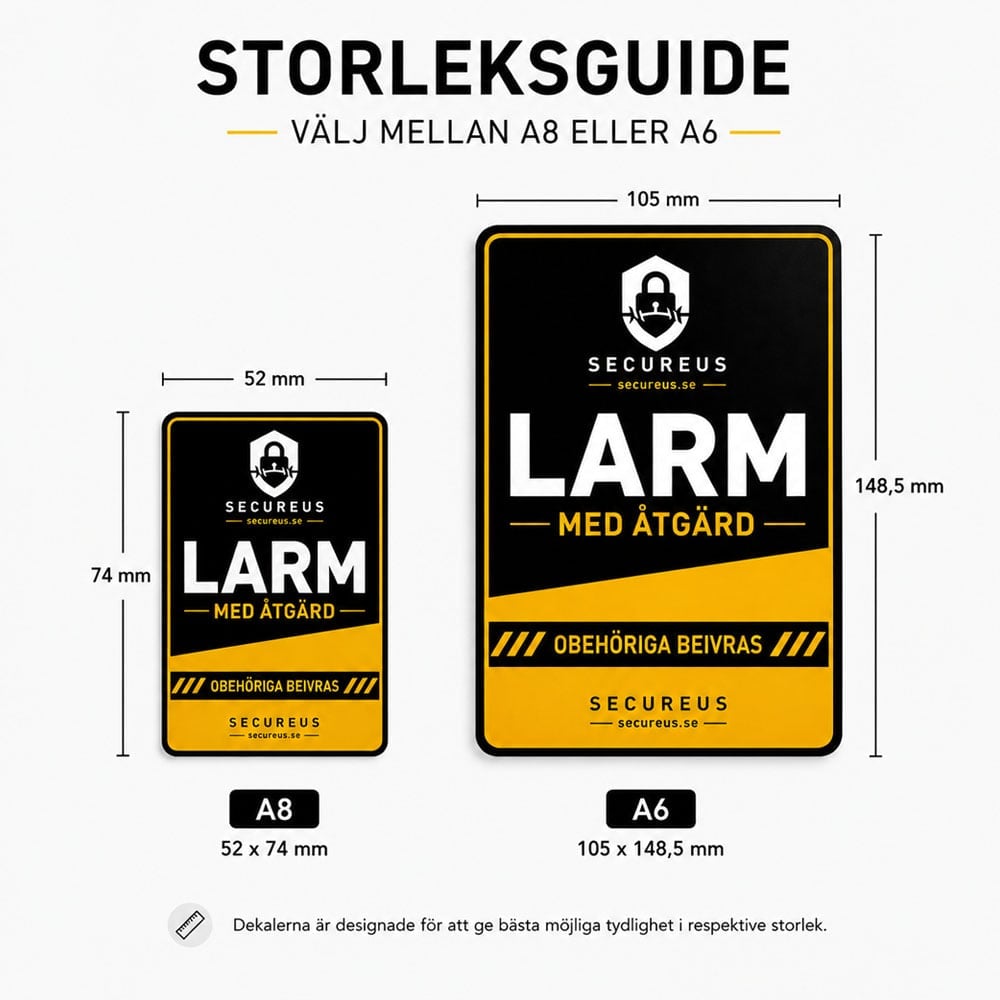 Larmdekal Secureus Warning | Självhäftande PET Dekal - Imagen 2