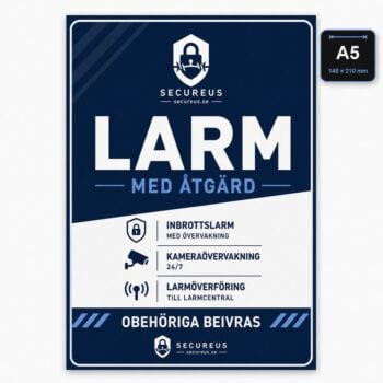 Warnschild Secureus Blue | Selbstklebendes Aluminium<span> - </span>A5 &ndash; 148 &times; 210 mm