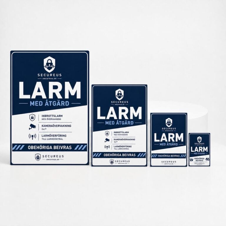 Larmskylt Secureus Blue | Självhäftande Aluminium