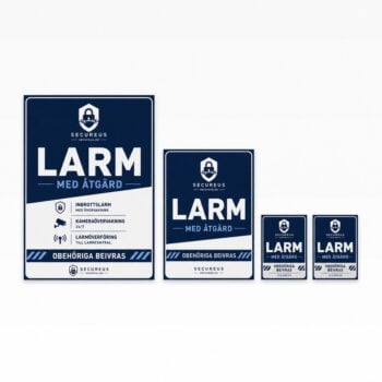 Larmskyltpaket Secureus Blue Aluminium, 4-pack