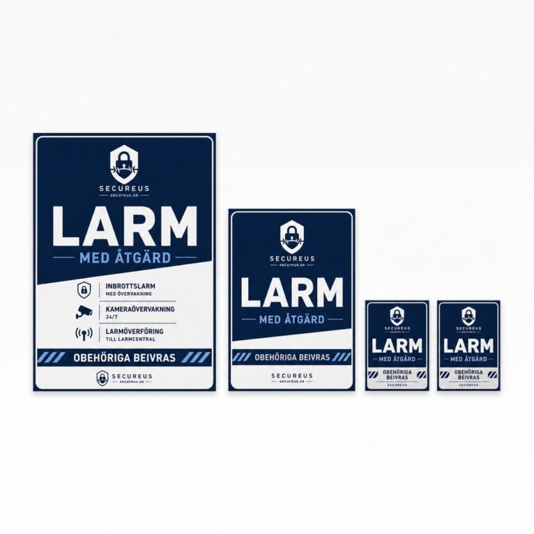 Larmskyltpaket Secureus Blue Aluminium, 4-pack