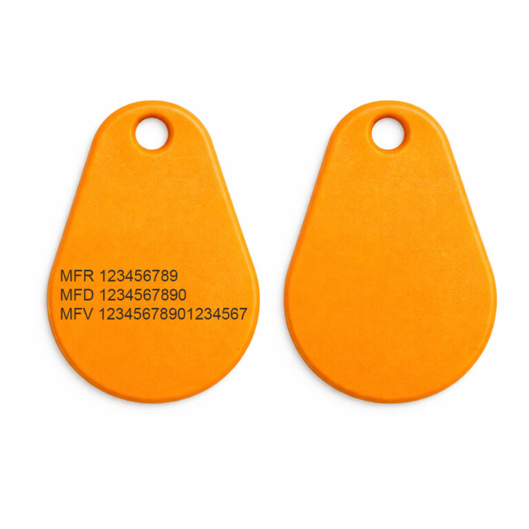 Mifare 1k ABS PLUS Orange - 3,9 mm Numéros de système finis (Mifare 13,56 MHz)